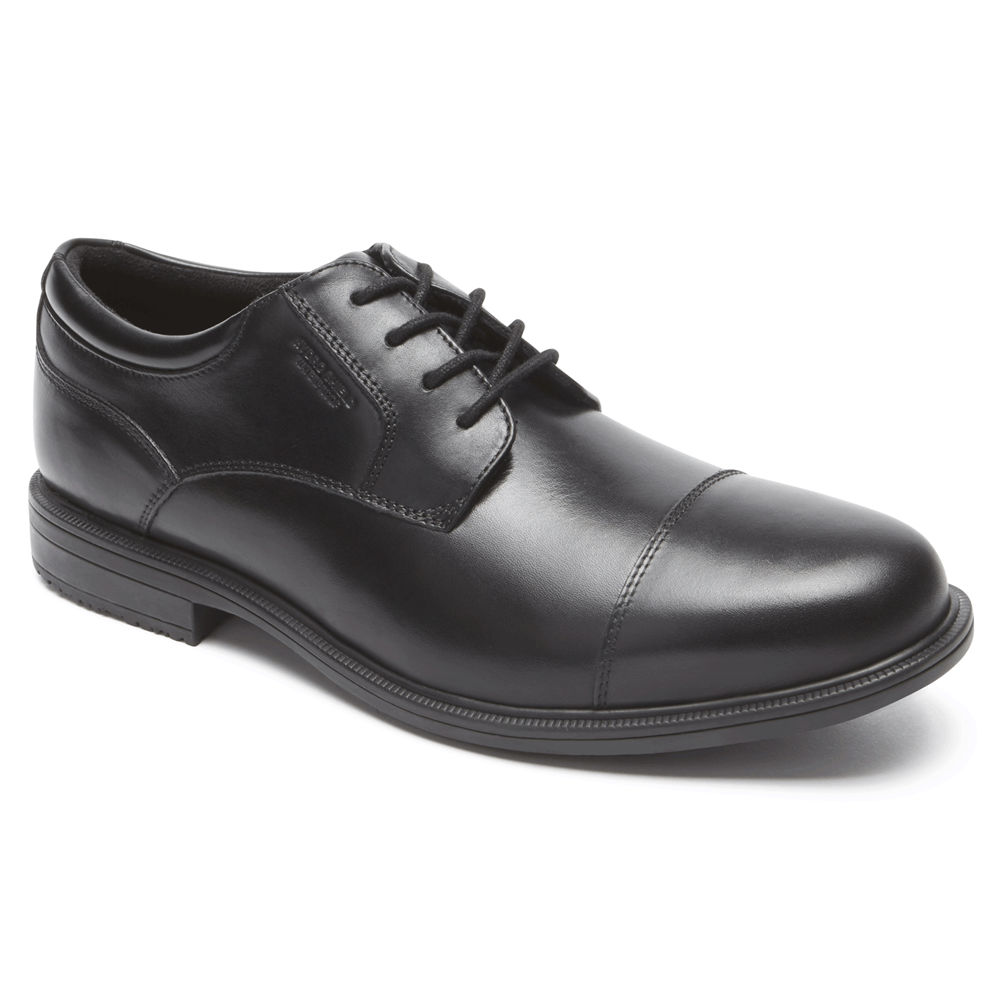 Rockport Dress Shoes For Mens Black - Essential Details II Cap Toe - GM6021954